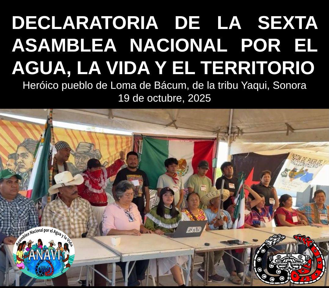 Declaratoria de la Sexta Asamblea Nacional por el agua y la vida